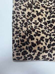 EMERY ROSE Women's Leopard Print Long Sleeve Hooded Jacket,Ladies Late Fall Casual Pocket,Zipper Regular Sleeve Hooded Loose Khaki Leopard Print Women Jackets,Casual Daily Wear - Khaki - View 3