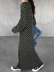 FRIFUL 女士休闲中长连衣裙，简约时尚，适合日常穿着 - 黑色 - 查看 5