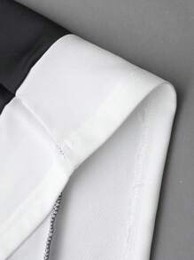 PAVTROS Manfinity Streetrush Manfinity Streetrush Men's Slogan Print Round Neck 2 In 1 Long Sleeve Pullover Sweatshirt, Autumn/Winter,Men's Layered Street Wear, 2 In 1 Printed Sweatshirt, Boyfriend Gifts - Black - View 3