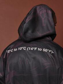 SUMWON Oversized Abstract Pattern Hoodie Temperature Indication Print All Season Streetwear Fashion Athletic Comfort Casual Sweater - Black - View 4