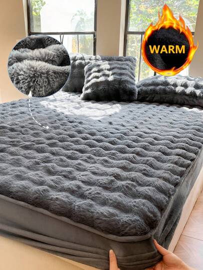 1pc Fitted Sheet, Bedding, Bed Cover, Bed Sheet, Mattress Cover, Solid Color Fitted Sheet, Cozy And Breathable Mattress Protector, Simple Style Home Textile, Soft And Anti-Pilling Bed Cover, Skin-Friendly Bed Sheet, Pillow And Pillowcase Not Included, Home Decoration, Fits For All Sizes Of Beds