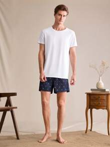 Manfinity Men's Casual Geometric Print Loungewear Bottoms - Multicolor - View 3