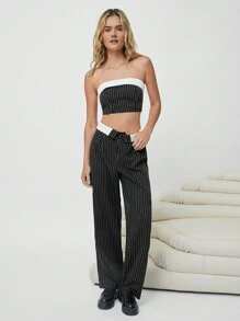 SHEIN EZwear Black Woven Women's Commuter Suit