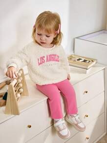 Cozy Pixies 2 件套女婴针织柔软花卉图案连帽衫和裤子服装套装 - 彩色 - 查看 6