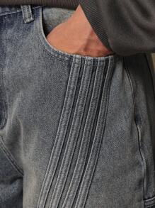 SUMWON Washed Loose Fit Seamed Jean - Blue - View 5