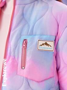 SHEIN Chaqueta con cremallera acolchada con forma de calabaza para adolescentes, casual y de moda para uso diario - Rosa - Ver 6