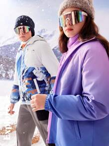 SHEIN Teen Girls' Front Zip Long Sleeve Pocket Ombre Minimalist Casual Hoodie