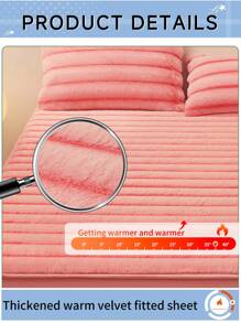 1pc Fitted Sheet, Bedding, Bed Cover, Fitted Sheet, Mattress Cover, Solid Color Fitted Sheet, Cozy And Breathable Mattress Protector, Simple Style Home Textile, Soft And Anti-Pilling Bed Cover, Skin-Friendly Fitted Sheet, Pillow And Pillowcase Not Included, Home Decoration, Fits For All Sizes Of Beds - Twin, Full, Queen, King, Suitable For All Seasons, Valentine's Day Gifts, Machine Washable