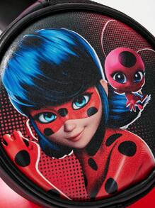 Miraculous Ladybug X SHEIN Cartoon Figure & Polka Dot Print Round Coin Purse