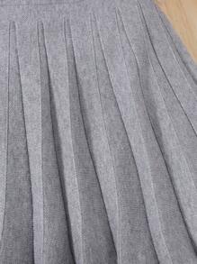 SHEIN Leap Crew 少女针织纯色 A 字裙，秋冬季休闲款