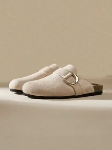 Solecia Mocasines planos casuales de unicolor para mujeres, nuevos para año nuevo, día de San Valentín - Albaricoque - Ver 2