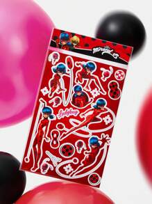 Miraculous Ladybug X SHEIN 2pcs Ladybug & Cat Noir Pattern Split Wall Stickers