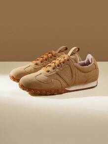 CUCCOO EASI Giày thể thao nữ màu tương phản thường ngày Giày cho nữ Giày thể thao Phục sinh - màu nâu - Xem 1