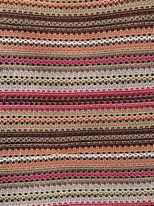 Breezaya 女士针织透视条纹波西米亚风春夏套头 T 恤图案 T 恤女式上衣 - 彩色 - 查看 5