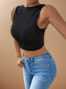 Chiquease Black Color Sexy Fitted Sleeveless Backless Body Lace Top,Going Out Tank Top,Sexy Date Night Top,Casual Vacation Tank Top,Women Tank Top - Black - View 4