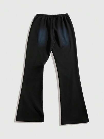 Street Life Pantalon de survêtement évasé pour hommes avec imprimé course et flammes