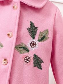 SHEIN 女婴休闲刺绣夹克，秋冬