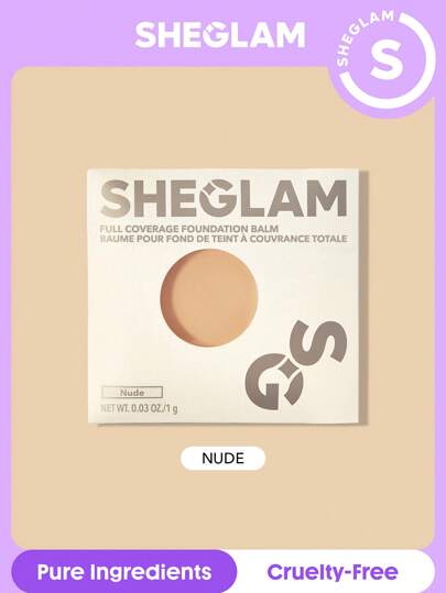 SHEGLAM Full Coverage Foundation Balm Sample-Nude Long Lasting Flawless Moisturizing Foundation Oil-Control Color Corrector Concealer Pore-Less Cover Blemish Non-Greasy Non-Caking Smoother-Looking Cream Foundation Brand Beauty Makeup Face Paint Cosmetic For Women Girls Perfect For Fall Winter Ideal For Y2K Fancy Fashion Suitable For Birthday Christmas Present Party Ready Best Color