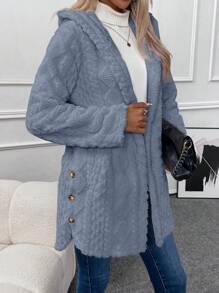 EMERY ROSE 掀蓋式連帽teddy外套