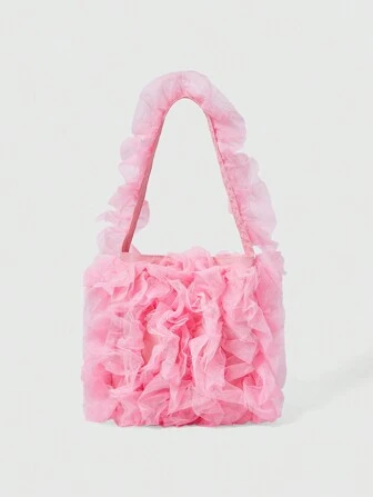 Kawaii Bolso de hombro de unicolor, adecuado para uso diario y festival de mujeres
