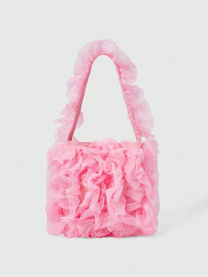 Kawaii Bolso de hombro de unicolor, adecuado para uso diario y festival de mujeres