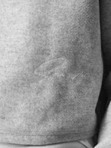 SUMWON Bộ đồ thể thao quần áo ngủ hai mảnh phối hợp quần áo thể thao đường phố và quần chạy bộ ống rộng ấm áp - Xám - Xem 5