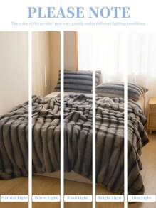 1pc Solid Color Blanket, Bedding, Cozy And Warm Blanket, Skin-Friendly And Soft Nap Blanket, No Shedding And Easy Care, Minimalist Home Textile, Multi-Purpose Blanket For Sofa, Bedroom, Living Room, Decorative Blanket For Bed, Couch, Sofa, Suitable For All Seasons, Valentine's Day Gifts, Machine Washable - Grey - View 6