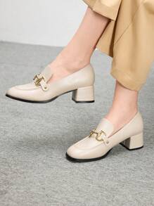 CUCCOO BIZCHIC Women's Round Toe Elegant High Heel Shoes, For Work And Banquet, Fashionable New Year Holiday Valentine's Day - Beige - View 3