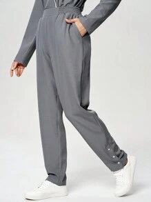 TaskEZ Anti-Wrinkle Side Slit 2 Pockets Women's Scrub Uniform Bottoms