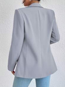 Chiquease Solid Shawl Collar Blazer Fall Cloth For Women - Baby Blue - View 2