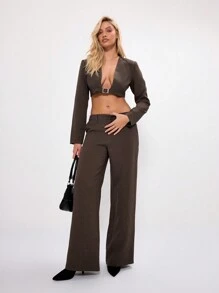 MUSERA Top corto con estructura de metal elegante, para negocios casuales, vacaciones de verano y primavera, graduación, fiesta de graduación, boda como invitado, cumpleaños, vacaciones