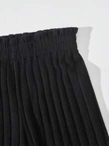 2 sztuki Tween Girl Proste czarne i oliwkowozielone miękkie wygodne spodnie