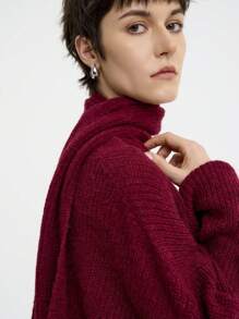 Aalyst Casual Solid Color Lantern Sleeve Sweater, Autumn/Winter