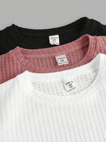 Tween Girls' Fitted Casual Simple Comfortable Versatile Round Neck Letter Graphic Long Sleeve T-Shirt