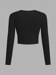 Tween Girls' Fitted Casual Simple Comfortable Versatile Round Neck Letter Graphic Long Sleeve T-Shirt