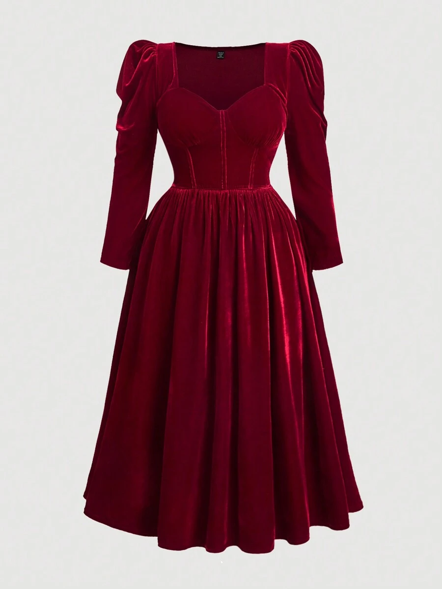 shein burgundy formal dress Elegant Wine Red Evening Dress Leg Split Sequins Formal Prom Dress Red / 10 main image 1