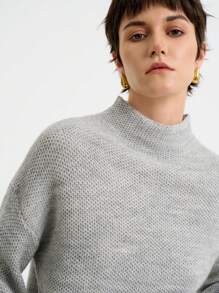 Aalyst Women's Casual Minimalist Blended Stand Collar Sweater