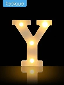 Teckwe Luz Decorativa em Formato de Letra Novidade para Festas/Festivais, Decoração de Ambientes - Amarelo - Visão 1