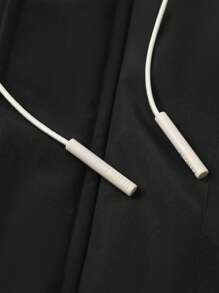 Manfinity Sport Corelite Men's Solid Color Front Zipper Long Sleeve Pocket Simple Casual Hooded Padded Coat - Black - View 6