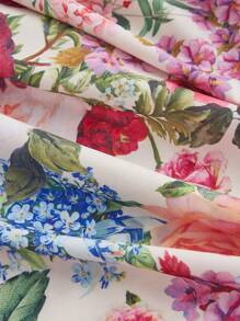 SHEIN MOD Plus Size Retro Floral Print Dress, With Wide Strap And Flowy Hem, For Summer,Beach Dress Sundress,Holiday Outfits Boho,Corset Dress For Women