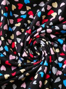 SHEIN LUNE Plus Size Women's Colorful Heart Shaped Pattern Loose Pants, Romantic For Valentine's Day - Multicolor - View 3