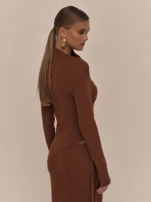 MUSERA 不对称领口罗纹可爱性感90年代优雅毛衣，适合春季、度假、夏季、毕业典礼、婚礼宾客、秋季、冬季、日常办公、圣诞节等场合，尽显时尚魅力。