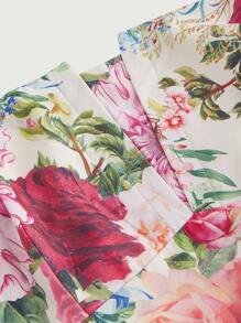 SHEIN MOD Plus Size Retro Floral Print Dress, With Wide Strap And Flowy Hem, For Summer,Beach Dress Sundress,Holiday Outfits Boho,Corset Dress For Women