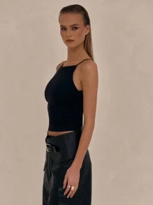 MUSERA Slinky Solid Cami Top Casual Summer