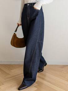 Dazy-Less Women's Loose Straight Casual Jeans,Baggy Jeans