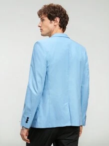 Manfinity VCAY Men Woven Long Sleeve Formal Business Casual Regular Fit Blazer, Suitable For Daily Wear, Spring & Summer