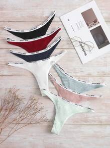 Yoga 7packs Letter Tape Sexy Panties Sports - Multicolor - View 5