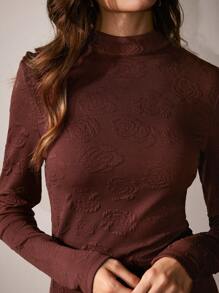 Anewsta 女士纯色立领长袖修身优雅连衣裙