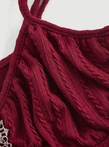 SHEIN MOD Camiseta de tirantes vintage burdeos para mujer, ideal para el Día de San Valentín, salir, estilo occidental y gótico