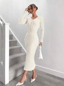 Roylia Elegant Twist Front Fitted Dress Design Fall Cloth For Women